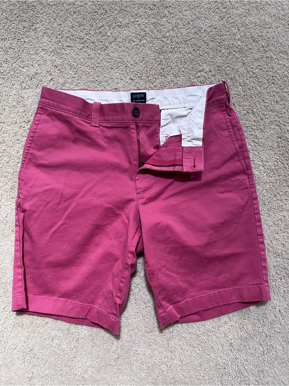 J. Crew Men’s Flat Front Chino Shorts in Rose